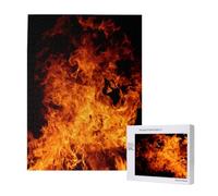Fire Burn Design Pattern,500 Pieces Wooden Jigsaw Family Game Jigsaw Puzzles for Adults Teens