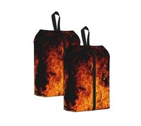 Fire Burn Design Pattern, Travel Shoe Bags 2 Pack, Waterproof Shoe Storage Bags, Shoe Organizer for Travel and Home