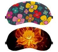 Fire Burning Flower 2-Pack Light-Blocking Soft Breathable Eye Masks Sleep Mask Eye Patch