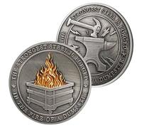 Fire Challenge Coin,Strongest Steel Is Forged In A Coin,Desk Decor Fire Challenge Souvenir Coin,The Fire Of Coin,Encouragement Challenge Coin Motivational Prop For Women Men