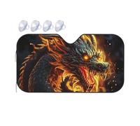 Fire Chinese Dragon Car Windshield Sun Shade Foldable Car Sun Shade Front Windshield Sunshade Windshield Cover Reflective Sun Visor Keep Your Vehicle Cool for Most Sedans SUV Truck