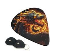 Fire Chinese Dragon Guitar Picks 6-Pack - Pick Set (0.46mm / 0.71mm / 0.96mm) Suitable For Guitar And Ukulele Playing