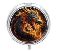 Fire Chinese Dragon Pill Box Pill Case Pill Organizer Medicine Pill Organizer Weekly Pill Organizer Pill Holder Small Pill Case Pill Containers Pill Holder for Purse