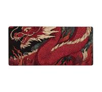 Fire Chinese Dragon Print Gaming Mouse Pad XXL Mousepad Keyboard and Mouse-Pads Desk Mat Office,35.5in X 16 in