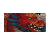 Fire Chinese Dragon Print Gaming Mouse Pad XXL Mousepad Keyboard and Mouse-Pads Desk Mat Office,35.5in X 16 in