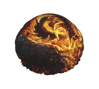 Fire Chinese Dragon Shower Cap For Women Reusable Double Layers Bathing Bath Cap Hair Caps Waterproof Elastic Band Ladies Spa Salon Shower Hat Hair Caps