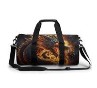 Fire Chinese Dragon Sport Gym Duffle Travel Bag for Women Men Overnight Weekender Bag with Shoe Compartment,Wet Pocket, style, 17.7in/9in/9in