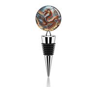 Fire Chinese Dragon Wine Stopper Silicone Bottle Stopper Leak Proof Wine Cork Keep Fresh Reusable Bottle Sealer Plug for Beverage Champagne Decorative Gifts for Bar Party