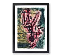 Fire Clown by Paul Klee Framed Print | A2 Black Framed Wall Art | Ready to Hang | Modern Nature Picture | Living Room Bedroom Lounge Office