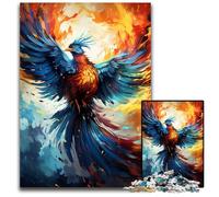 Fire Colored Phoenix 1000 Piece Jigsaw Puzzle Wooden Jigsaw Puzzles Perfect for Teenagers Family Bonding Brain Teaser & DIY Home Decor Gift 1000 PCS(75x50cm)