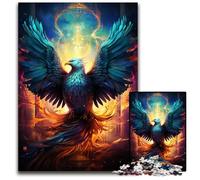 Fire Colored Phoenix 1000 Piece Jigsaw Puzzles for Adults Wooden Jigsaw Puzzles Perfect for Christmas Halloween Easter New Year 1000 PCS(38x26cm)