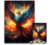 Fire Colored Phoenix 1000Piece Jigsaw Puzzle Wooden Jigsaw Puzzles for Adults for Teenager & Families, Perfect DIY Decor & BrainTeasing Challenge 1000 PCS(75x50cm)
