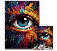 Fire Colored Phoenix Eyes Jigsaw Puzzles for Adults 1000 Piece Jigsaw Puzzles for Adults Home Decor Brain Teaser Game for Teenagers & Family Interaction 1000 PCS(75x50cm)