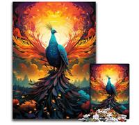 Fire Colored Phoenix Jigsaw Puzzle 1000 Pieces Difficult Puzzles for Adults Interactive Family Game, Brain Challenge, Educational Toy 1000 PCS(38x26cm)