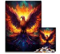 Fire Colored Phoenix Jigsaw Puzzle 1000 Pieces Jigsaw Puzzles for Adults Perfect for Family Fun on Christmas, Thanksgiving, Birthdays & Easter 1000 PCS(75x50cm)