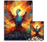 Fire Colored Phoenix Jigsaw Puzzle 1000 Pieces Wooden Jigsaw Puzzles BrainChallenging DIY Decorative Game Family Interactive Toy 1000 PCS(38x26cm)