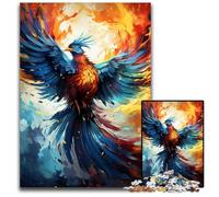 Fire Colored Phoenix Jigsaw Puzzles for Adults 1000 Piece Difficult Puzzles for Adults Challenging DIY Brain Teaser, Perfect Family Game Or Decorative Gift 1000 PCS(38x26cm)