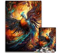 Fire Colored Phoenix Puzzles for 1000 Piece Wooden Puzzles Brain Challenge Game for Teenagers & Family Interaction 1000 PCS(75x50cm)