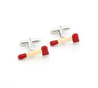 Fire Control Design Axe Cufflinks For Men Quality Brass Material Red Color Cuff Links
