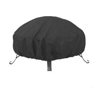 Fire Cover L77xH31cm 210D Oxford Black Weatherproof Fire Cover | Adjustable drawstring hem, secure wind fixation, fits various round sizes, easy install, prevents blowing away(L85*H40cm)