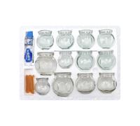 Fire Cupping Set with Accessories - Glass Cupping Glasses Including Tweezers, Cotton Buds & Alcohol Lamp - Cupping Set for Traditional Cupping Therapy