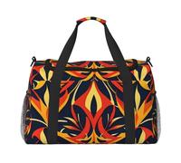fire dancer Print Travel Duffel Bag for Men & Women, Foldable Travel Bags and Spacious Weekender Tote Bag for Storage Toiletry Luggage Personal Item, Black, L