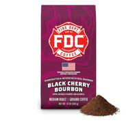 Fire Department Coffee Black Cherry Bourbon Infused Ground Coffee - 12 oz | Gives Back to Firefighters - Medium Roast - Bourbon Infused Coffee - Non-Alcoholic - Roasted in the USA - Veteran Owned