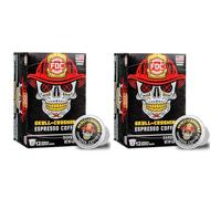 Fire Department Coffee - Give Back Firefighters - Skull Crushing Espresso Coffee Pods - Full Bodied and Strong Espresso K Cups - Roasted in the USA - Veteran Owned - 24 Individual