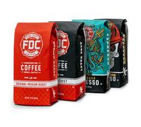 Fire Department Coffee - Gives Back to Firefighters - Rescue Variety Pack - Ground Coffee - Medium, Dark, Shellback Espresso, & Skull Crushing Espresso - Veteran Owned (12 oz, Pack of 4)