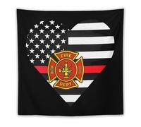 Fire Department Firefighter Flag Novelty Wall Tapestry Hanging Art Vintage Blankets Aesthetic Decoration