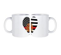 Fire Department Firefighter Flag Stylish Coffee Mug 11 Oz with Handle Ceramic Tea Cup Mugs for Home Office