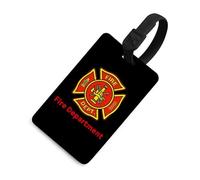 Fire Department Firefighter Funny Luggage Tag Identifiers Travel Bag Tags with Name ID Label for Suitcase Backpack