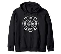 Fire Department Logo Fireman Uniform Gear Firefighter Symbol Zip Hoodie