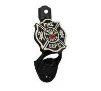 Fire Department Wall Mount Bottle Opener - Cast Iron Beer Bottle Cap Tool for Home Bar, Kitchen, Garage, Man Cave Decor - Bartender Accessories, Barware, Firefighter Gifts for Men or Women 4.5 x 2.25"