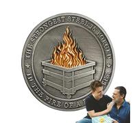 Fire Desk Coin - Humorous Alloy Collectible Medallion | Double-Sided Hilarious Challenge Coin for Students, Family, Friends, and Colleagues | Fun Desk Decoration for Awards, Pranks, and Recognition