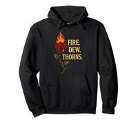 Fire Dew Thorns Rose Valentines Day Men Women (Front & Back) Pullover Hoodie