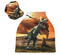 Fire Dinosaur Baby Car Seat Cover Canopy Stretchy Nursing Covers Breathable Windproof Winter Scarf for Infant Breastfeeding Boys Girls