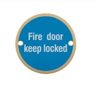 Fire Door Keep Locked Symbols High Visibility Mandatory Fire Safety Signs Universal Fire Door Instruction Symbols for Commercial Buildings (Satin PVD)