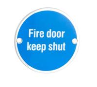 Fire Door Keep Shut Sign High Visibility Mandatory Fire Safety Notice for Internal Fire Doors in Commercial and Public Buildings (Satin Anodised Aluminium)