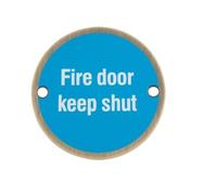 Fire Door Keep Shut Sign High Visibility Mandatory Fire Safety Notice for Internal Fire Doors in Commercial and Public Buildings (Antique Brass)