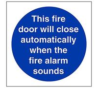 Fire Door & Mandatory- Door Will Close Auto. When Alarm Sounds - 150 X 150mm
