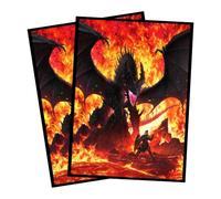 (Fire Dragon) 100% Hand-Drawn 100ct Textured Matte TCG/MTG Card Art Sleeves by Realm Guard