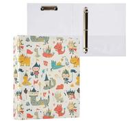 Fire Dragon and Soldier 3-Ring Binder 1.5 Inch, PVC Material Document Organizer with D-Ring and Clear View Pocket for Office Supplies-1 Pack