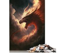 Fire Dragon in Heaven Puzzles 1000 Piece Jigsaw Puzzle for Adults Impossible Jigsaw Puzzles Wood Toys Jigsaw Challenging Game 1000pcs (75x50cm)