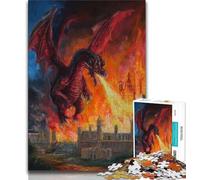Fire Dragon Jigsaw Puzzles for Adults 1000 Piece Puzzle,Challenging To Complete But Fun And Humorous Educational Game for Birthday 38x26cm