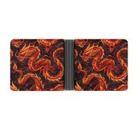 Fire Dragon Printed Bifold Wallet with Hidden Compartments Pocket Money and Credit Card Holder for Men Women