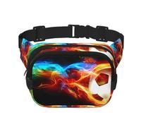 Fire Dragon Roll Soccer Unisex Adjustable Waist Square Double Layer Waist Pack for Outdoor Activities Travelling Running Hiking