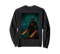 Fire Dragon Samurai with Twin Flaming Swords Sweatshirt
