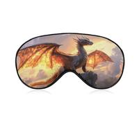 Fire Dragon with Flame Fashion Sleep Eye Mask Soft Covers for Sleeping with Adjustable Strap