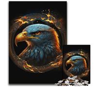 Fire Eagle Head 1000Pc Adults Jigsaw Puzzle cardboard Jigsaw Puzzles Fun at Home Activities, Birthday Present, Travel Gifts 26X38CM/10.23x14.96inch